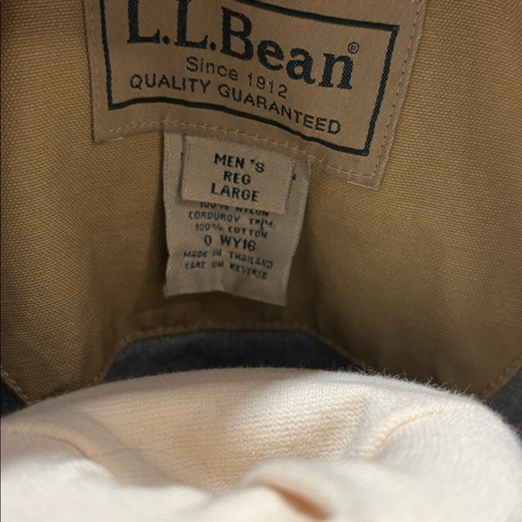 L.L. Bean Tan Cotton-Blend Field Jacket with Brown Corduroy Trim - Picture 2 of 8